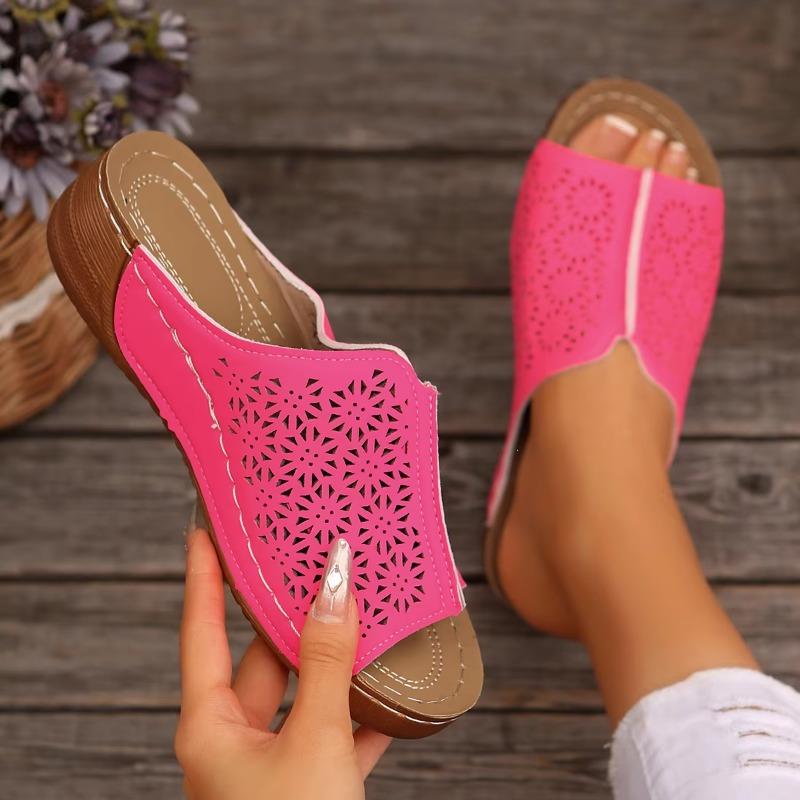 Women Hollow Out Wedge Slippers New Summer Comfy Platform Sandals Non Slip Plus Size Slippers Slides Women Zapatos De Mujer