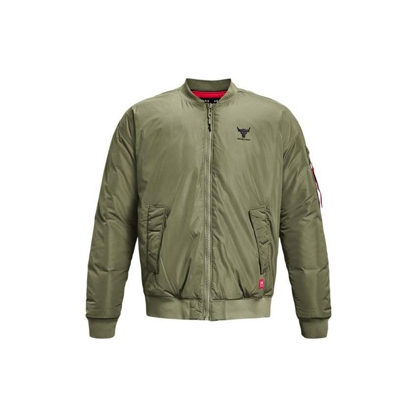 Under Armour Project Rock Insulated Bomber Jacket Military Green Men s 1374425-346 M