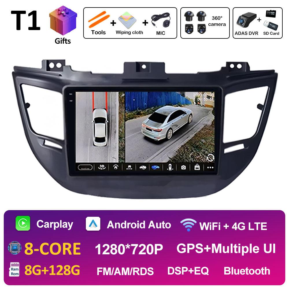 9 inch Android 14 For Hyundai Tucson IX35 3 2015 2016 2017 2018 Car Video Radio Multimedia Player QLED IPS Screen Head Unit WIFI