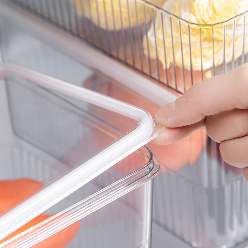 2023 Transparent Plastic Kitchen Organizer: Chronograph Refrigerator Storage Box for Vegetables & Fruits - Fresh-Keeping & Sealed Design