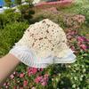 Fashion Woman Lace Knit Hollow Bucket Hats Crochet Thread   Flower Cute Girls' Sweet Romance Sunshade Knitted Breathable Hats