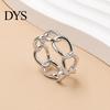 Fashion Scarf Jewelry Hollow Chain Ring, Modern Clip Electroplated Ring Holder for Women Shirts Shawls Neckerchiefs Slide