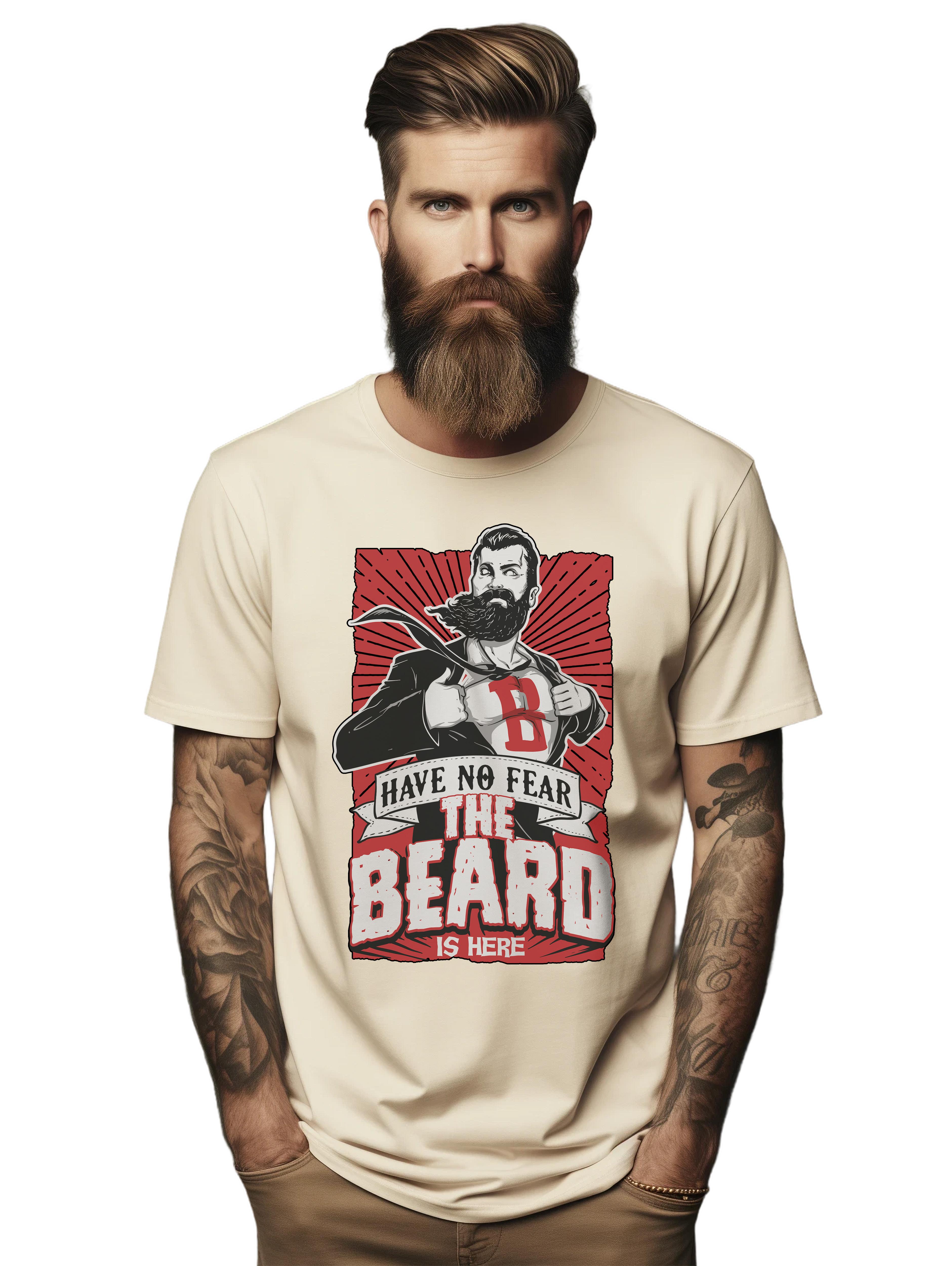

PrintBar Have No Fear, The Beard is Here! Funny t-shirt for Men, 100% Cotton, Un 4XL