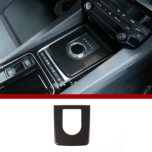 ABS Carbon Fiber Car Central Console Gear Shift Frame Cover Trim Carbon Fiber For Jaguar F-Pace X761 XE X760 XF X260 Accessories