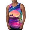 Sommer Herren 3D Gedrucktes Ärmelloses T-Shirt Mode Vielseitig Atmungsaktiv Trend Lässig