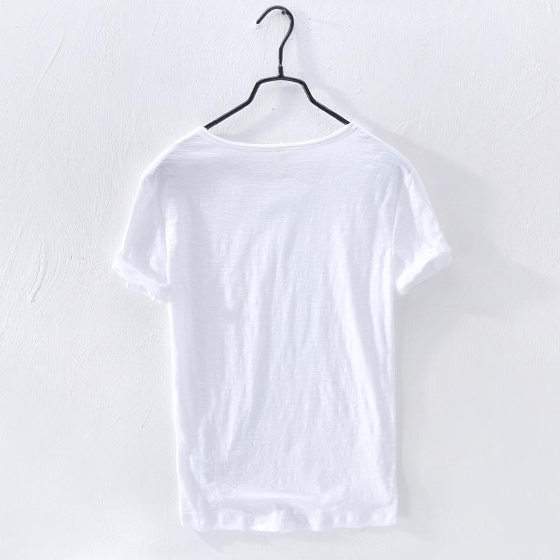 Basic Men's Cotton T-shirt Summer Tees Men Solid Color Short Sleeve Round Neck Tshirt Simple Style Tops&t-shirts