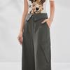 IEF 2025 Summer Korean Style Wide-Leg Cargo Pants