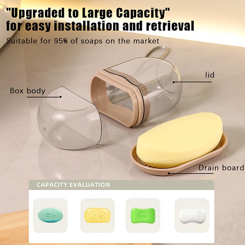 1Pc Travel Soap Box Portable Soap Dishes Sealed Drainage Soap Case Waterproof Soap Organizer Tray Leak Proof Soap Organizer