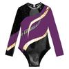 Body da ballo per bambina, a maniche lunghe, con decorazione con strass lucidi, a maniche lunghe, per abbigliamento da ginnastica