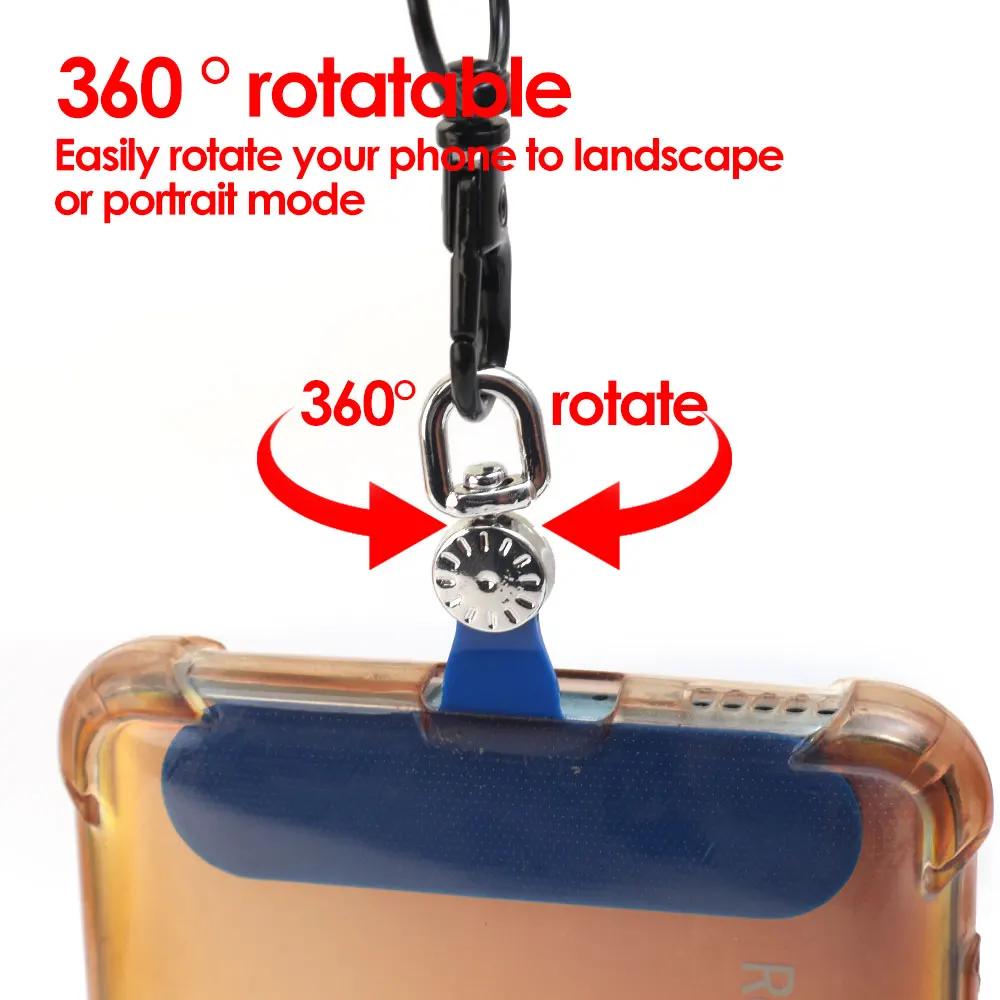 5/10Pcs NEW 360° Rotation Phone Case Connect Clips Anti-lost Universal Mobile Phone Lanyard Patch Rotatable Tether Pad Gasket