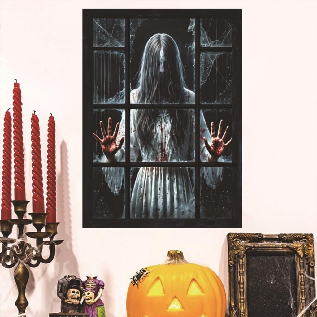 Halloween Decorative Window Clings Scary Stickers 2 Sheets