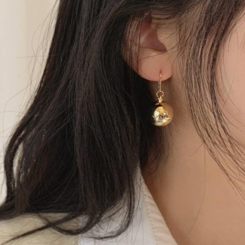 [Øredobber tilgjengelig] King Sølvkule Gullkule 15mm Krok Hengende Øredobber