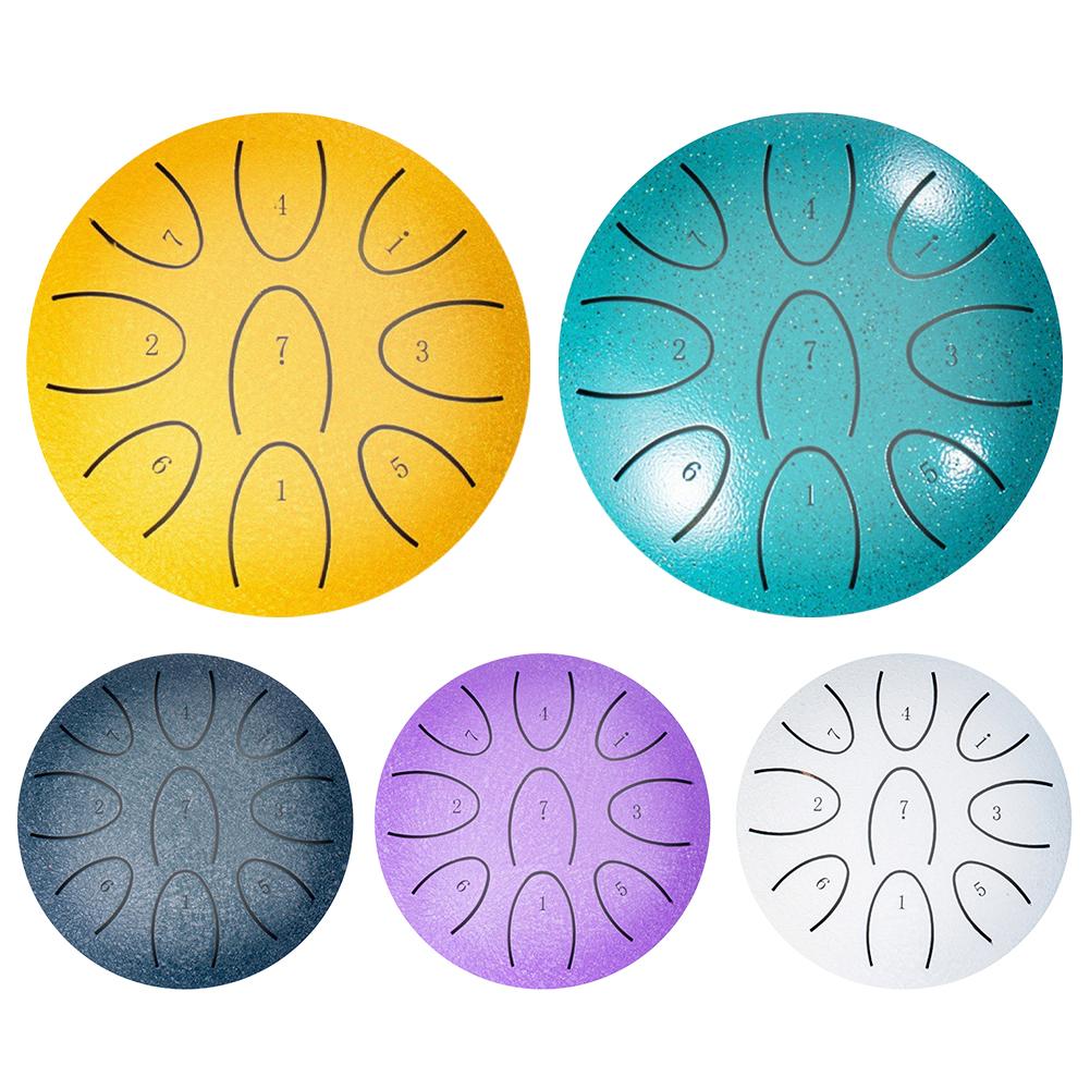 4 Inches Steel Tongue Drum 9-Note Ethereal Drum with Drum Mallet Outdoor Chakra Drum for Yoga Musical Meditation