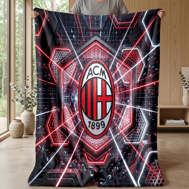 AC Milan Theme blanket Soft Flannel Blanket Plush Throw Blanket Cozy Sofa Bed Blanket for Home Decor