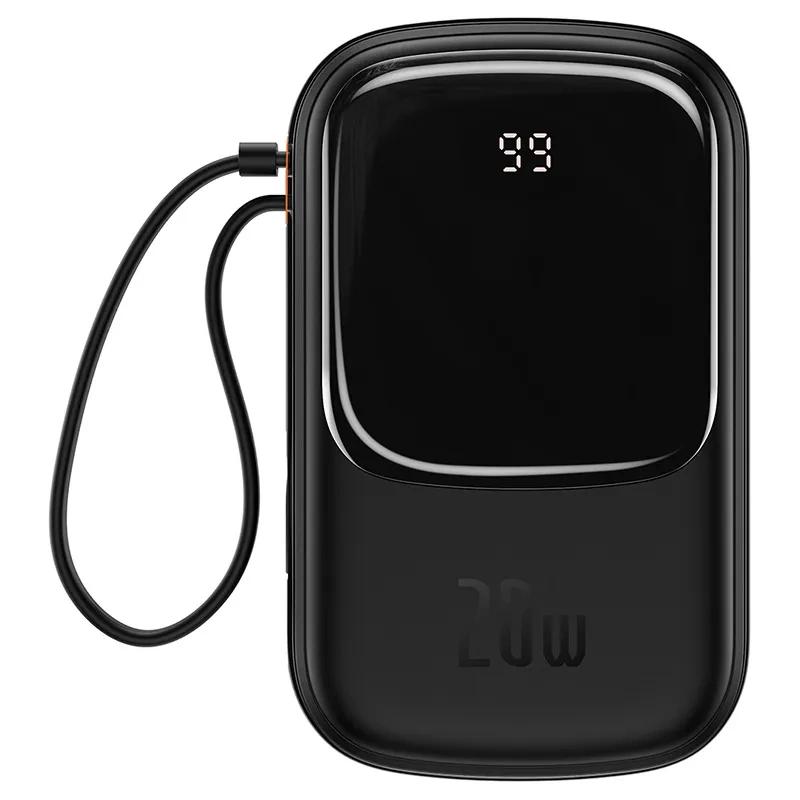 Powerbank Baseus Qpow Pro with Lightning Cable, USB-C and USB Port, 20000mAh, 20W (Black)