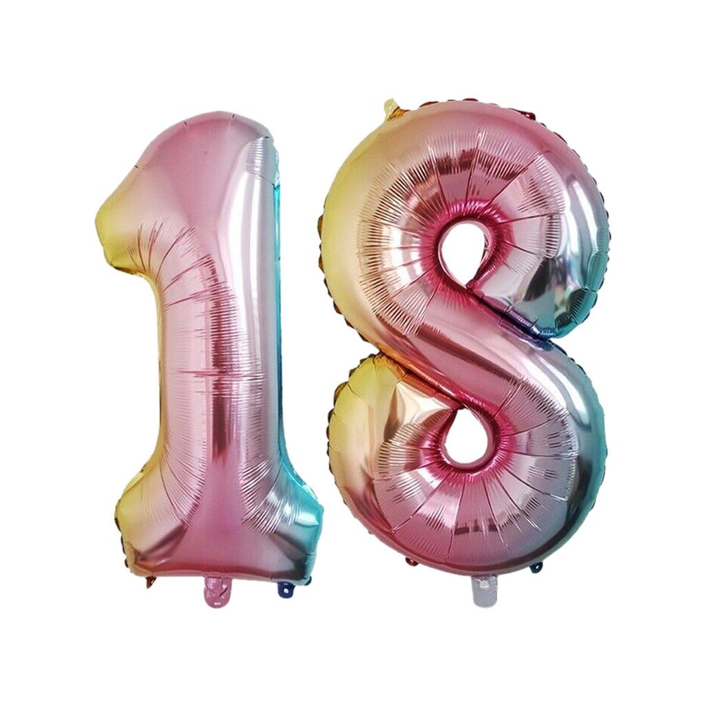 40 Inch  Gradient  Number 0-9 Foil Digital Balloons For Birthday Party