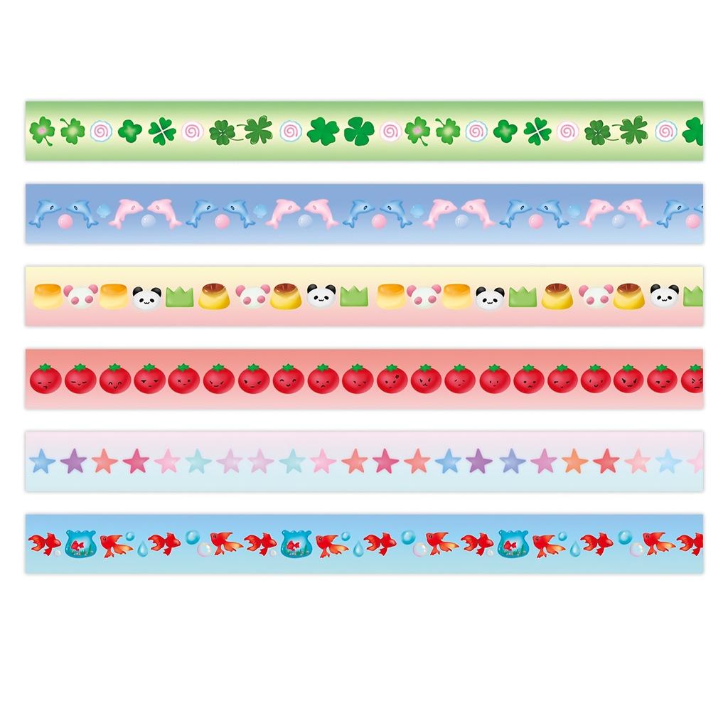 1 Roll Cute Cartoon Washi Tape, Assorted Patterns, Single Use Paper Material, Decorative Adhesive Tape for Scrapbooking and Crafting