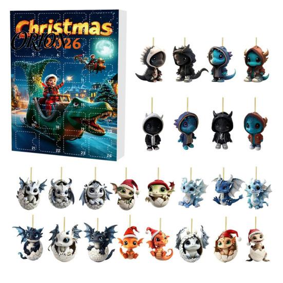 Exquisite Christmas Gift Box Dragon Advent Calendars 2026, 24 Days Countdown Calendar with Acrylic Hanging Ornaments Ornaments, Collectible