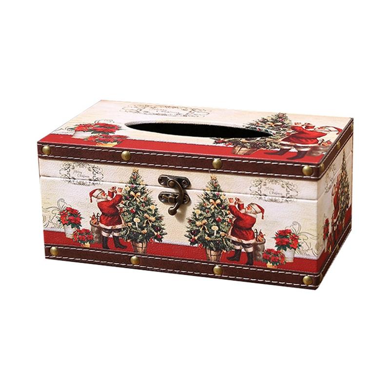 

Рождественская коробка для салфеток для дома, обеденный стол, гостиная, журнальный столик, настольная бумажная коробка, туба для салфеток