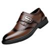 Fashion Italian Men Genuine Leather Business Shoes Thick-soled Outdoor Casual Leather Formal Shoes Fashion Slip-On Walking Oxford Shoes