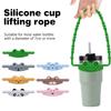 Silicone Portable Bottle Carrying Strap Universal Drink Bottle Carrier Strap Water Bottle Sling Holder For Stanley 8-40Oz Cup