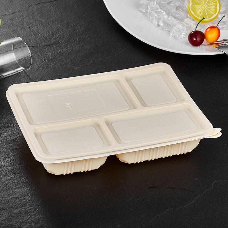 Bai Chu Fang Biodegradable 4-Compartment Takeaway Boxes, 200 Count