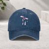 Pink Bow Baseball Cap Washed Cotton Trendy Retro Adjustable Street Hip Hop Cap