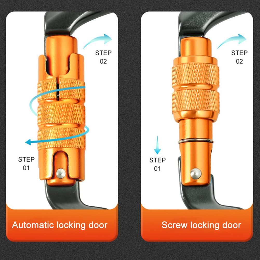 30kN Climbing Carabiner Heavy Duty Rock Climbing Carabiner Caribeaner Clips for Rock Climbing Rappelling and Mountaineering