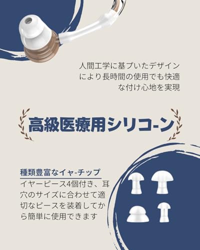 Genuine SUPLI Hearing Amplifier for Seniors, Ear-Hook Type, Ambidextrous, Rechargeable, 4 Volume Levels, Environmental Noise Reduction, Noise Suppress