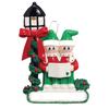 Resin Family Christmas Ornament Holiday Decoration Hanging Pendant for Christmas Tree Festive Home Decor with Lantern and Carolers Design