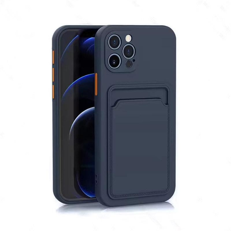Luksus silikonkortholder lommebokveske for iPhone 15 14 13 12 11 Pro Max Plus støtsikker telefonveske Kortspordeksel Tilbehør