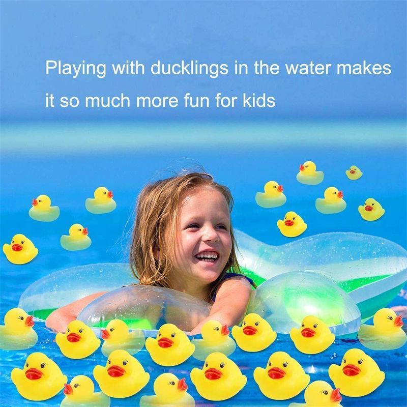 1-30PCS Yellow Mini Rubber Squeaky Ducks Bath Shower Funny Cute Collection Doll Toys
