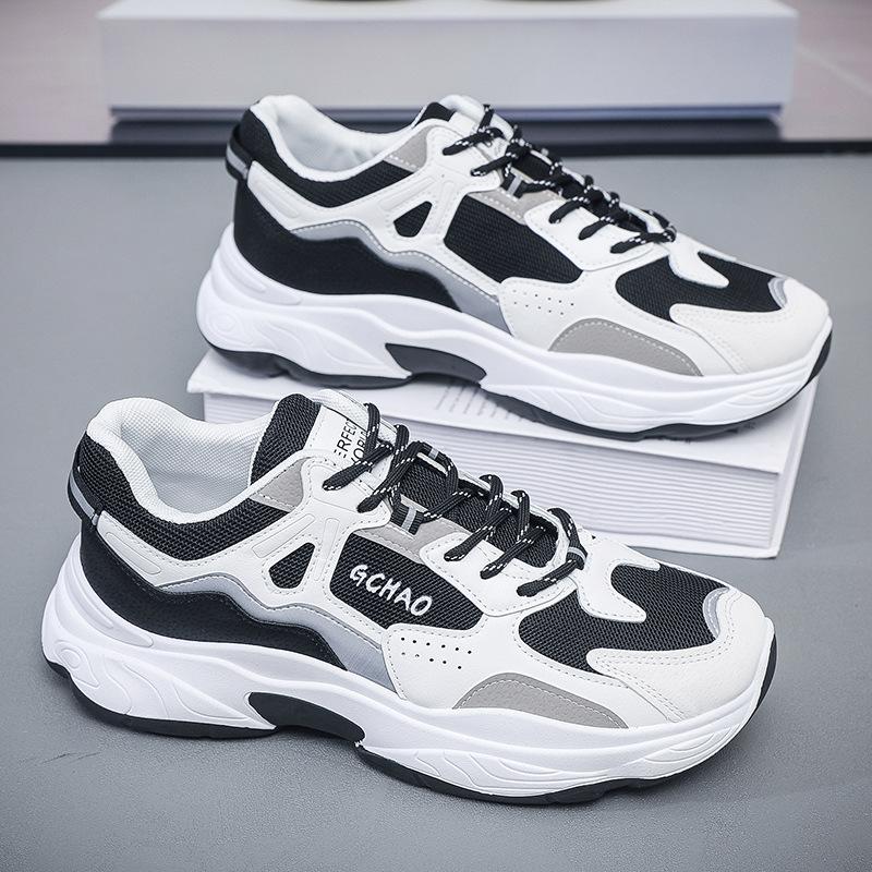 

Осенняя дышащая обувь 2025 года, новый тренд, универсальная студенческая сетчатая повседневная спортивная обувь, маленькая белая обувь для доски, мужская обувь для папы, тренд 44 чёрный