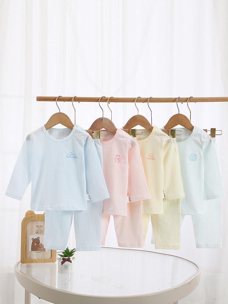 Infant Kids Cotton Summer Sleepwear With Animal Pattern And Open Crotch Design