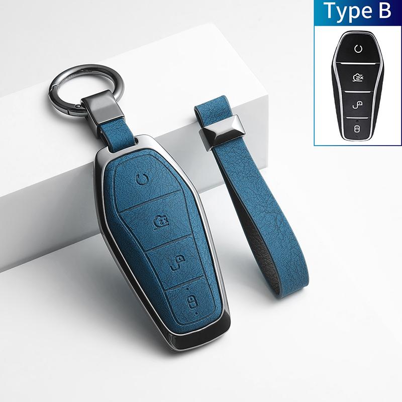 Zinc Alloy Car Remote Key Cover BYD Song PLUS Han EV Max Tang DM Qin PLUS Yuan Dolphin Atto 3 Keychain Car Accessories