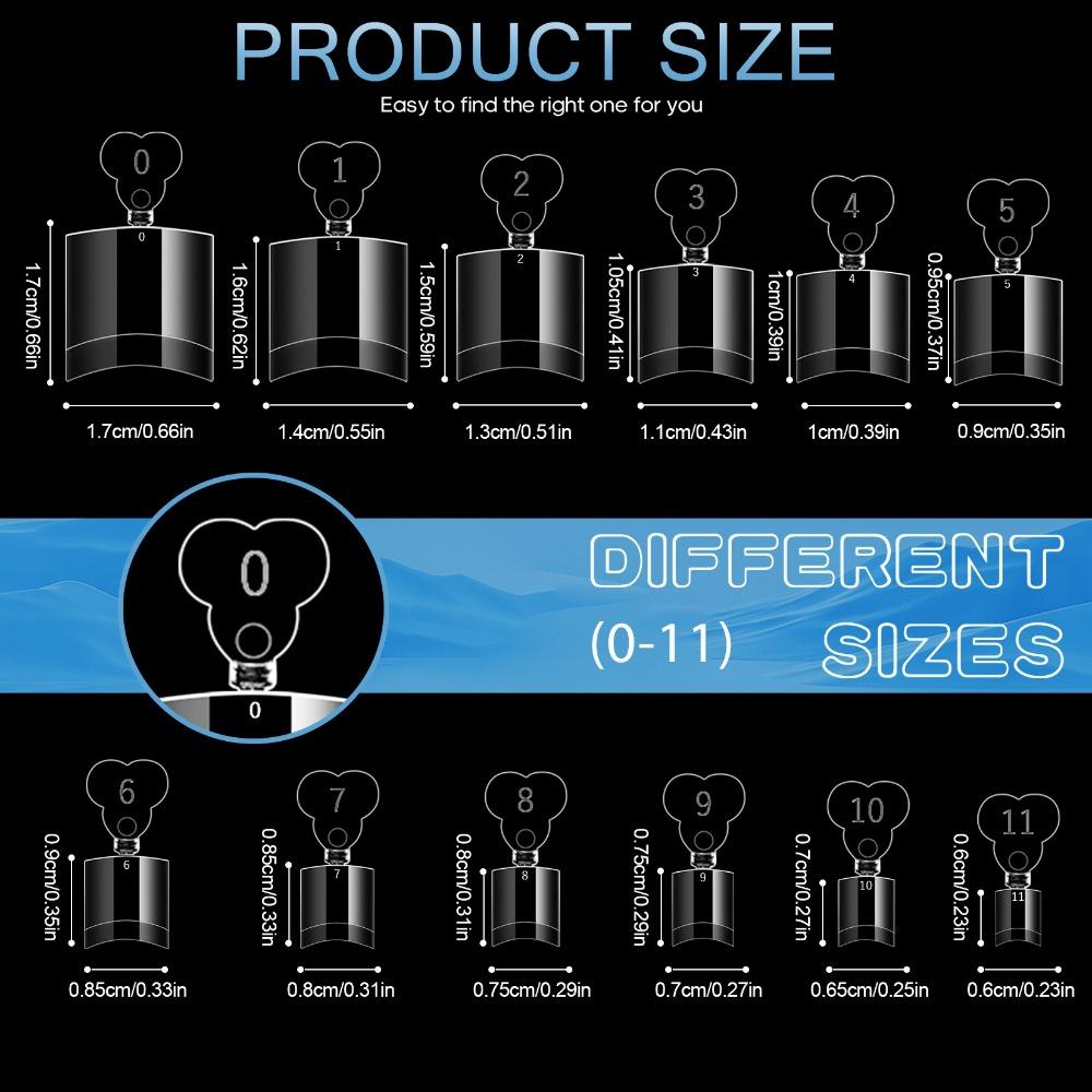 120/240pcs 12 Sizes Nailpop Toe Nail Tips Transparent Artificial Fake Toenail  Foot Nail