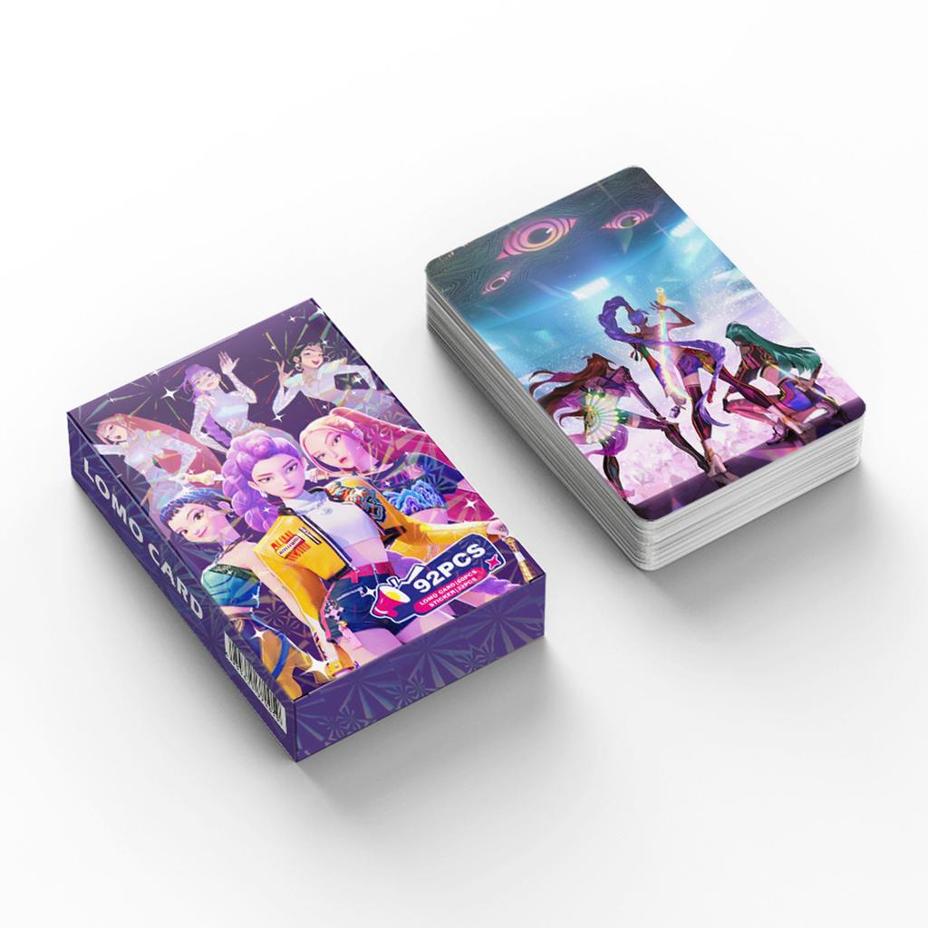 92 Oboustranné HD barevně tištěné fotografické karty anime postav, Sběratelské karty anime periferií, Samolepky a Pohlednice