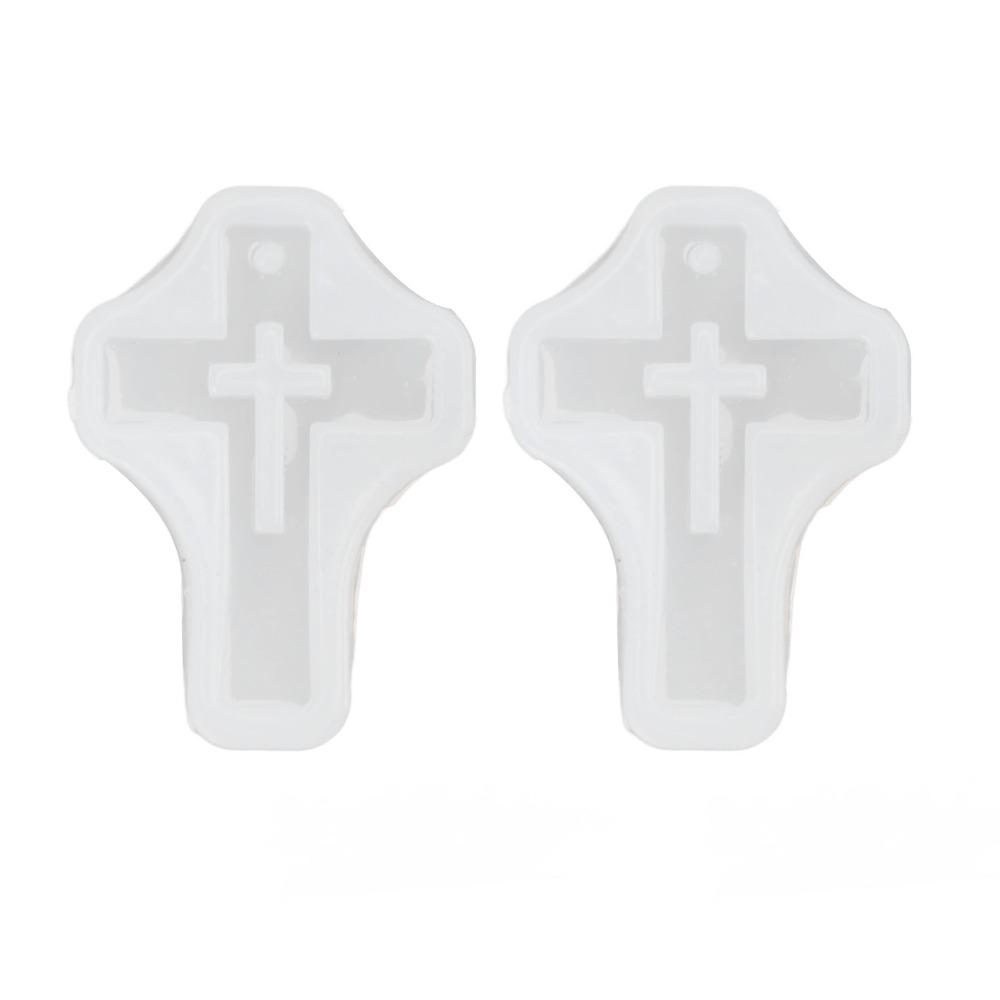 10pcs Food Grade Silicone Silicone Cross Mold Pendant Casting Mold For Craft Projects