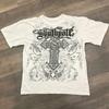 Classic Y2K Gothic Style T-shirt Print Oversized T Shirt High Street Shirts Gothic Round Neck Cotton Tops New Mens Women T Shirt