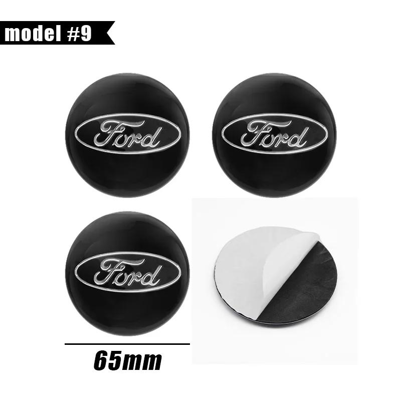 Car Sticker Hot For Ford 4Pcs 56/60/65mm Car Wheel Stickers Center Hub Cap Car Emblem Badge Decal For Ford Focus Fiesta Ranger M