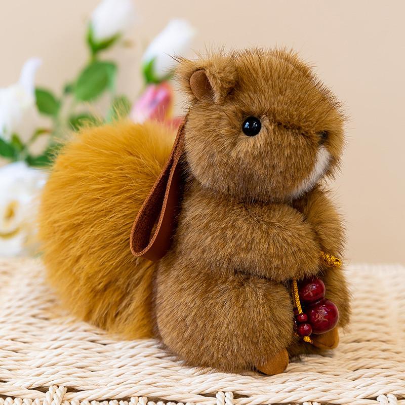 Cute Gourd Plush Bunny Keychain With Animal Plush Decor For Car And Bag Accessories
