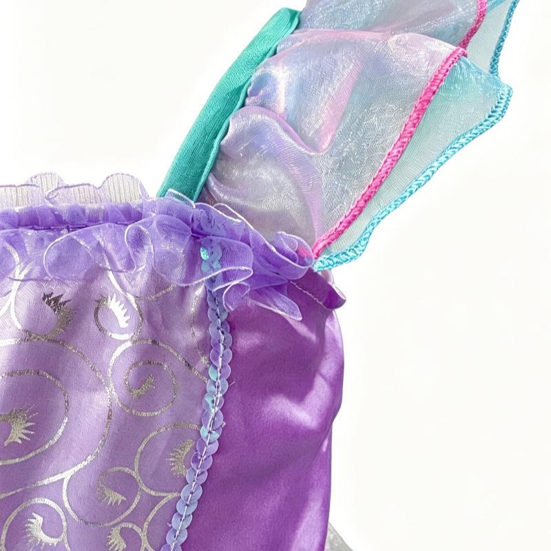 Mermaid Camisole Fishtail Dress Girls Ariel Princess Costume Summer Party Cosplay Outfit Children Kids Pageant Birthday Performance Dress