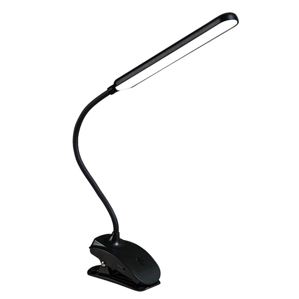

USB Rechargeable Clamp Desk Lamps with Clip Night Bed Lamp LED Reading Light For Night Lighting Black charging model