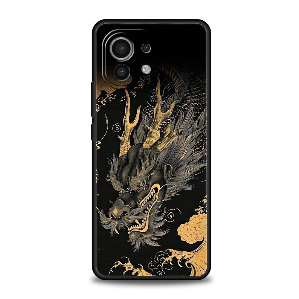 Chinoiserie Loong Flower Dragon Phone Case Cover for Xiaomi Mi 17 15 14 13 12 11 Ultra 15T 14T 13T 12T 11T Pro Lite 5G Soft TPU