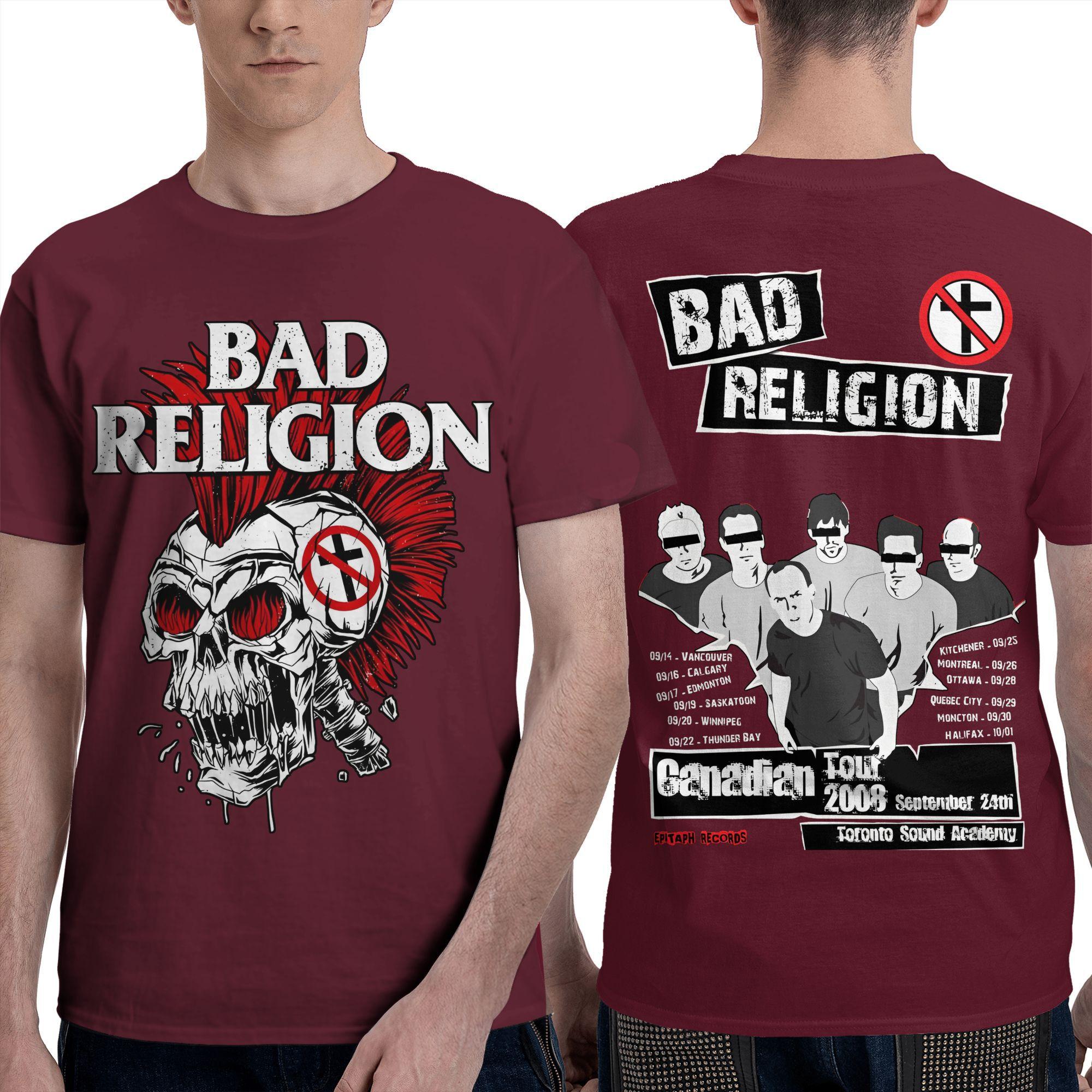 

Bad Religion Футболка Чоловіча Вуличний одяг Бавовняні Футболки Пляжна з Круглим Вирізом Харадзюку Футболки З Малюнком Оверсайз Топи 4XL