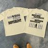 American Y2K Men's T-shirt Moving You Different Print Summer New Retro Fashion Men's and Women's Streetwear