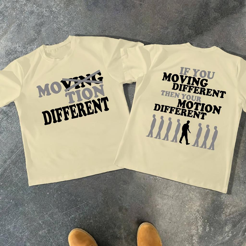 American Y2K Men's T-shirt Moving You Different Print Summer New Retro Fashion Men's and Women's Streetwear