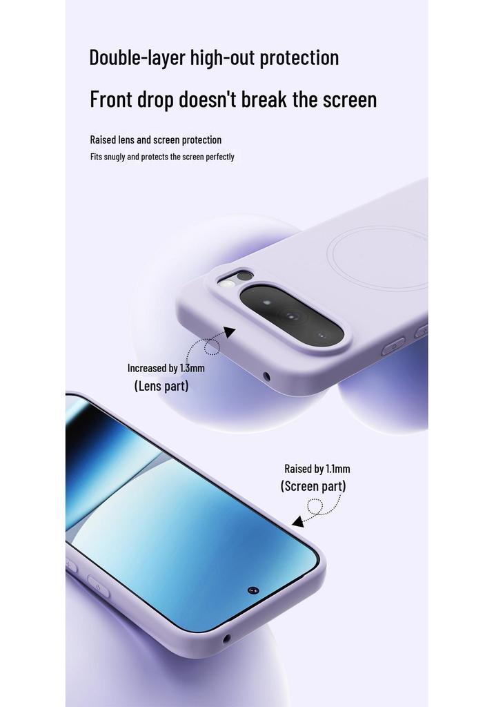 Compatible with Google Pixel 10 Pro XL, Magnetic Silicone Case, Drop-proof Cover for Men & Women, fits Pixel 9A.