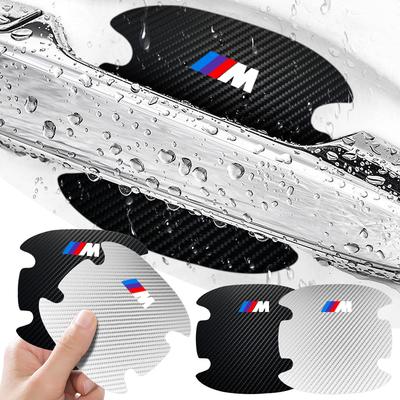 4PCS Car Door Handle Protection Sticker Emblem Car Decoration for M E46 E39 E90 E60 E36 F30 F10 E34 E30 F20 E92 M3 M4 M5 X5 X6
