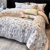 Light luxury wedding big red hollow cotton four-piece set high-count long-staple cotton wedding room happy quilt wedding bedding
